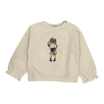 Please Felpa tinta unita Girocollo con Stampa Beige per Neonata LB03042G77XN BEIGE PLEASE 