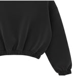Please Felpa tinta unita con Elastico Nero per Bambina LB08172G78X NERO PLEASE 