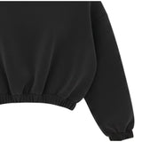 Please Felpa tinta unita con Elastico Nero per Bambina LB08172G78X NERO PLEASE 