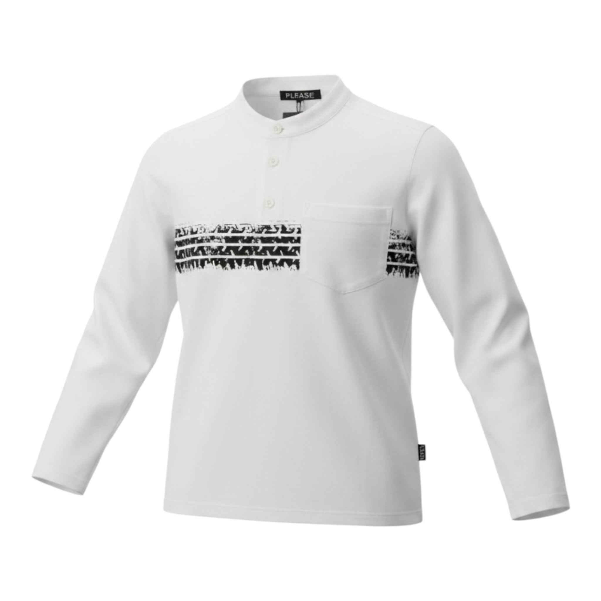 Please Shirt tinta unita con Taschino E Stampa Bianco per Neonato LE01030B77 BIANCO PLEASE 