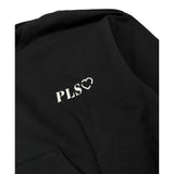 Please Felpa tinta unita con Cappuccio E Zip Nero per Bambina LK20042G72 NERO PLEASE 