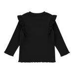 Please Maglia tinta unita con Balze Nero per Neonata ML37072G77 NERO PLEASE 
