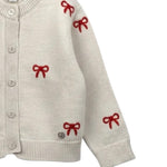 Please Cardigan tinta unita con Fiocchi Beige per Bambina NB05234G77J BEIGE PLEASE 