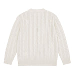 Please Maglia tinta unita con Trecce Panna per Bambino NB40230B77 PANNA PLEASE 