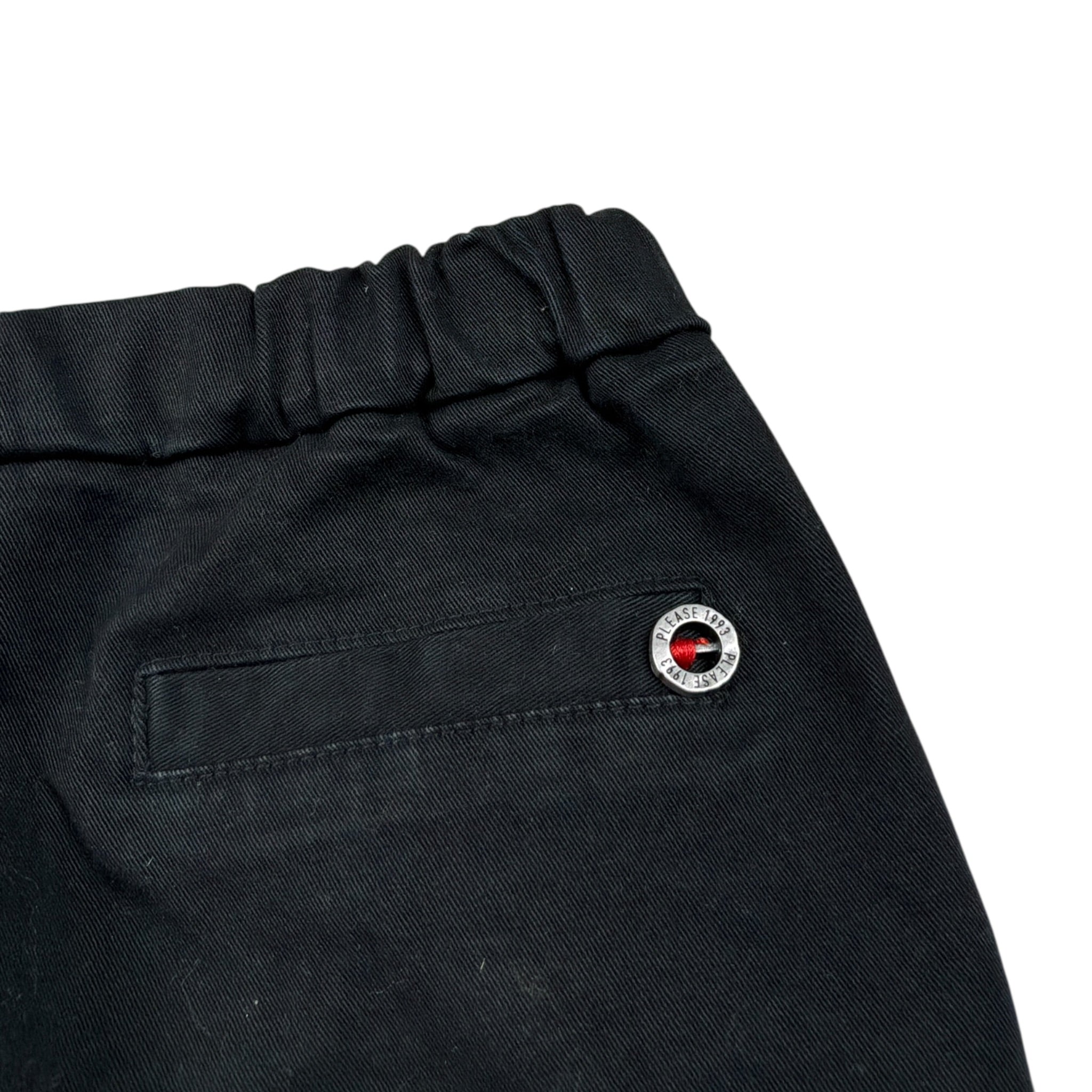 Please Pantalone tinta unita con Elastico In Vita Nero per Neonato PE42132B77 NERO PLEASE 