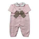Marlu' Tutina Manica Lunga tinta unita con Fiocco Rosa per Neonata IB2110 ROSA MARLU' 