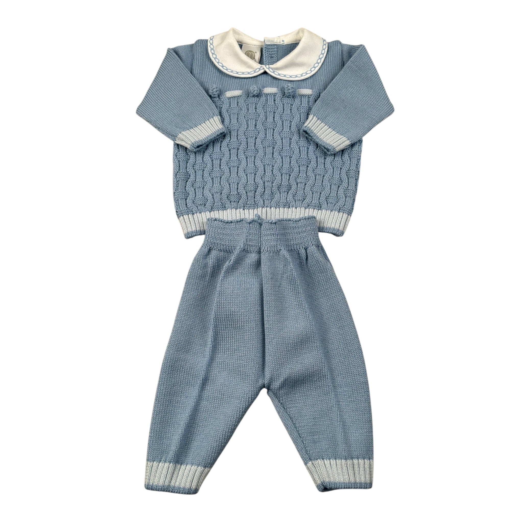 Marlu' Completo 2 Pezz Maglia-Pantalone tinta unita Azzurro per Neonato IB6350 AZZURRO MARLU' 