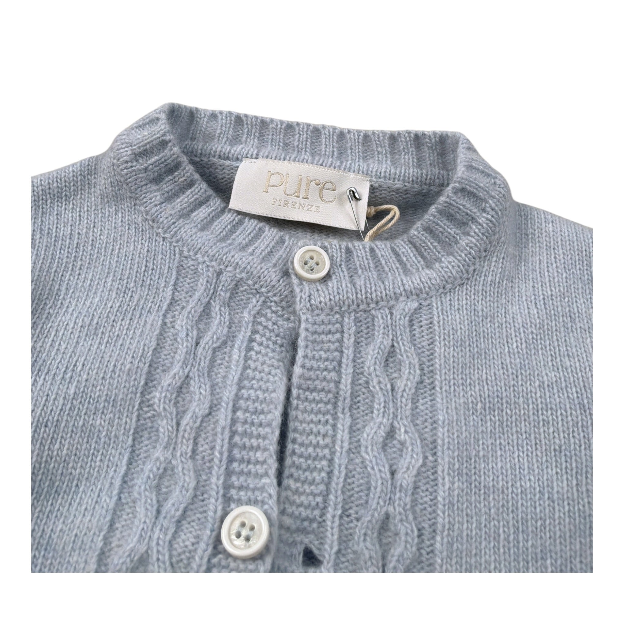 Pure Cardigan tinta unita Azzurro per Neonato PC02617 AZZURRO PURE 
