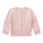 Ralph Lauren Cardigan tinta unita con Logo Rosa per Neonata 310543047006 ROSA RALPH LAUREN 