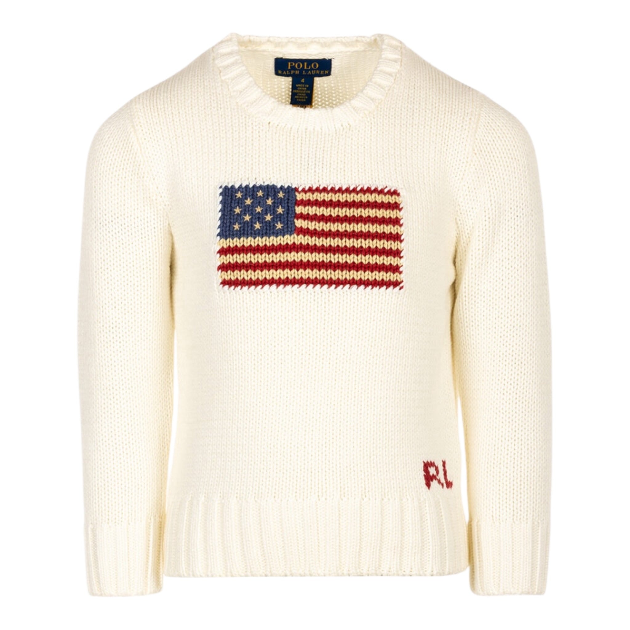 Ralph Lauren Maglia tinta unita con Stampa Panna per Neonato 322668285006N PANNA RALPH LAUREN 