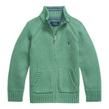 Ralph Lauren Maglia tinta unita con Zip Verde per Bambino 322970428002 VERDE RALPH LAUREN 