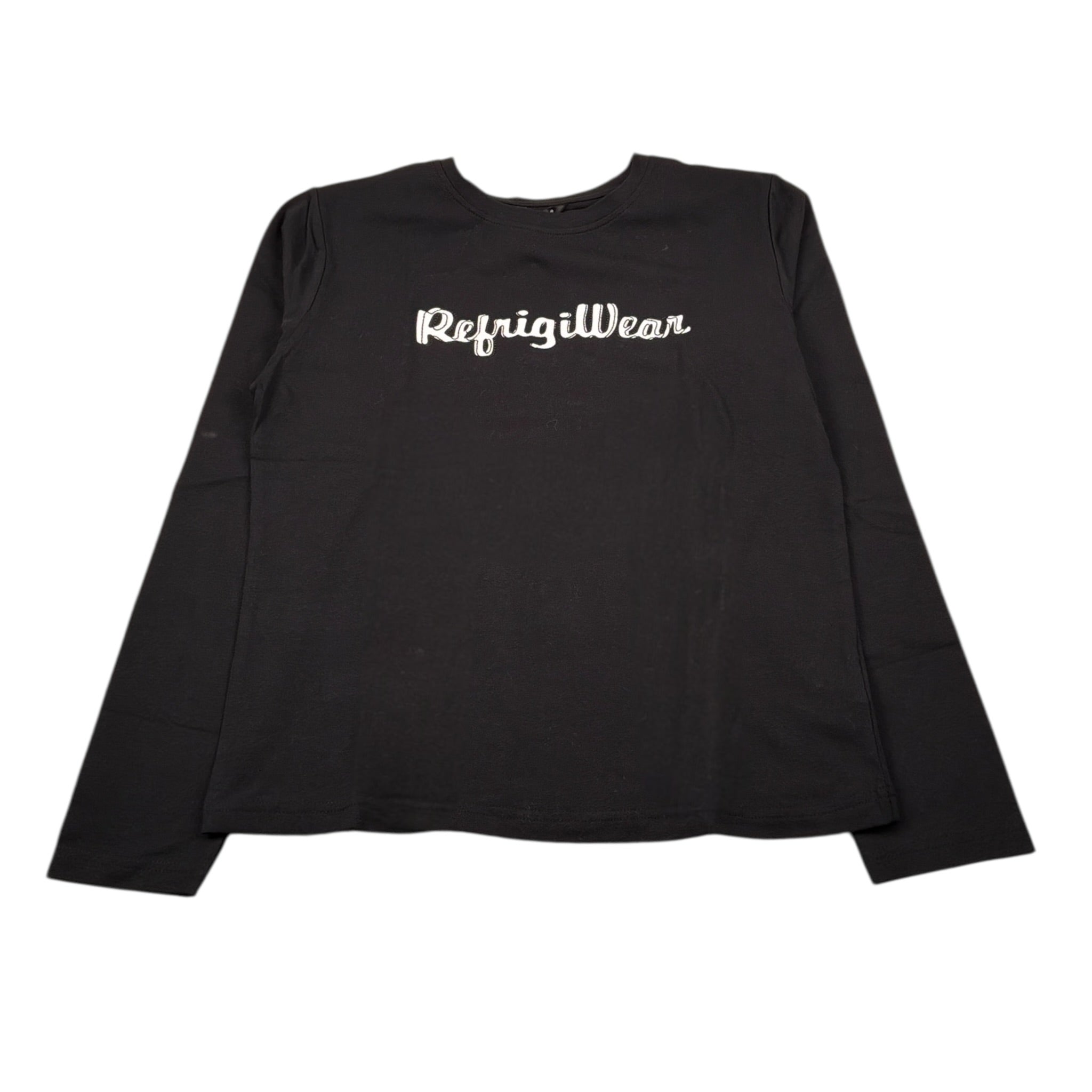 Refrigiwear Shirt Girocollo tinta unita con Logo Nero per Bambino RG1400W25 NERO REFRIGIWEAR 