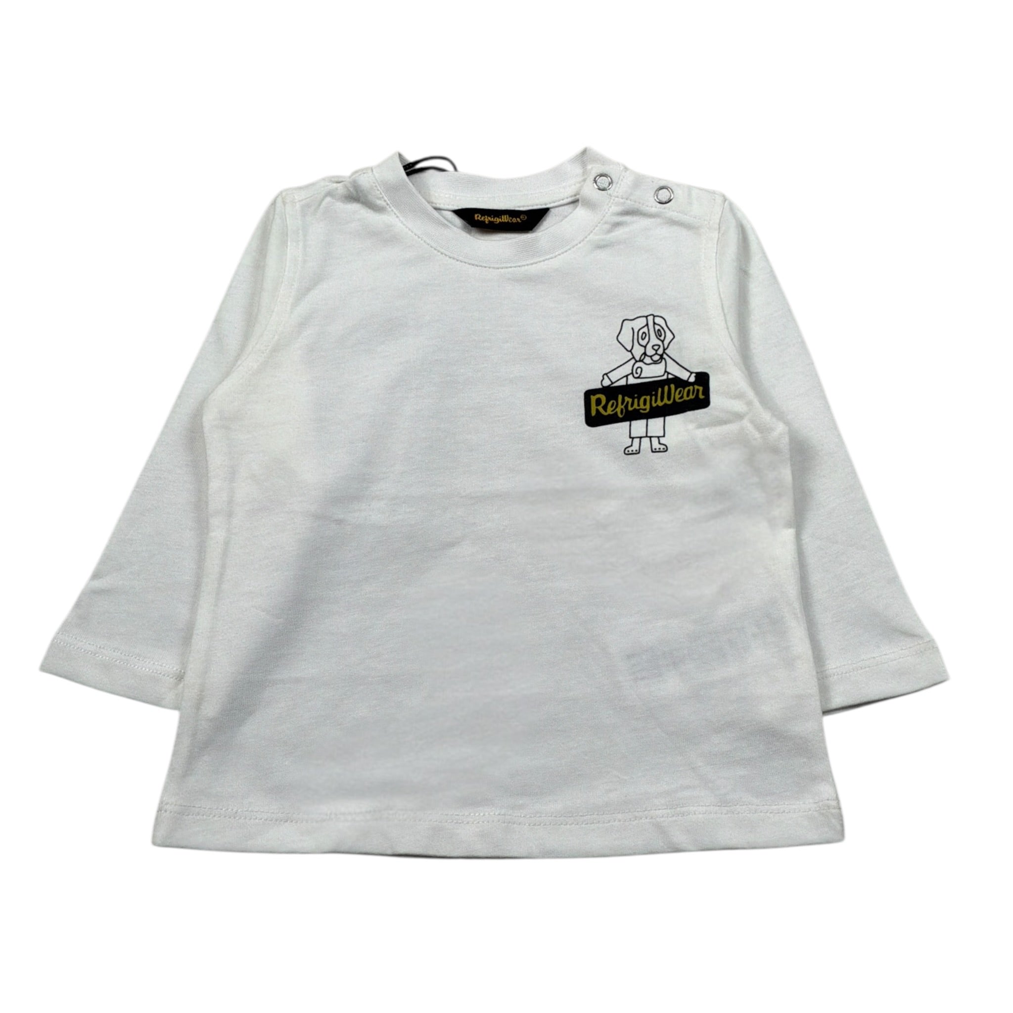 Refrigiwear Shirt Girocollo tinta unita con Logo Bianco per Neonato RWN801 BIANCO REFRIGIWEAR 