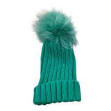 Regina Cappello tinta unita con Pon Pon Verde per Bambina I20599 VERDE REGINA 
