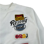 Replay Felpa Chiusa Girocollo tinta unita Bianco per Bambino 23978 BIANCO REPLAY 