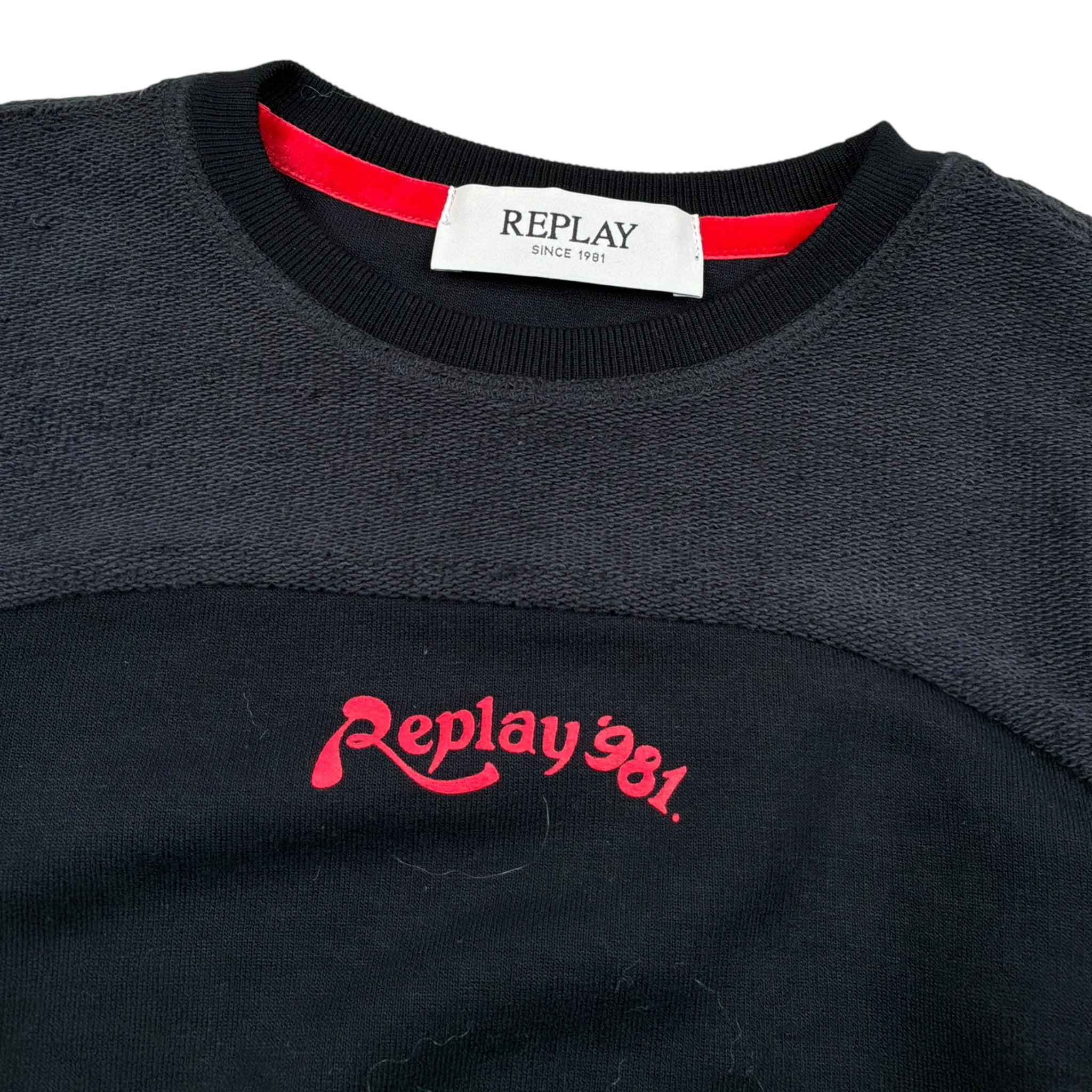 Replay Felpa Chiusa Girocollo tinta unita Nero per Bambina SG2349 NERO REPLAY 