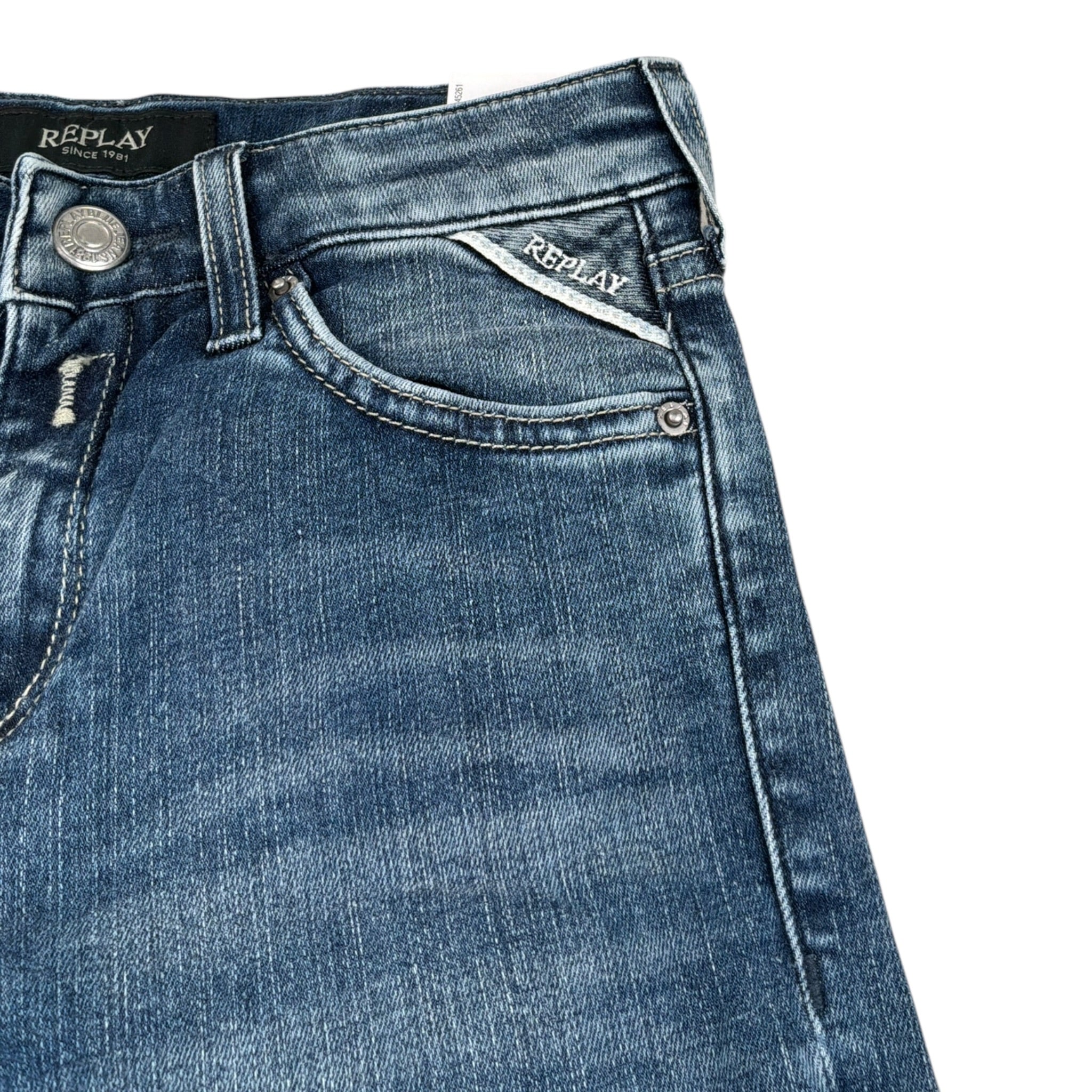 Replay Jeans tinta unita Modello Palazzo Blu per Bambina SG9449 BLU REPLAY 