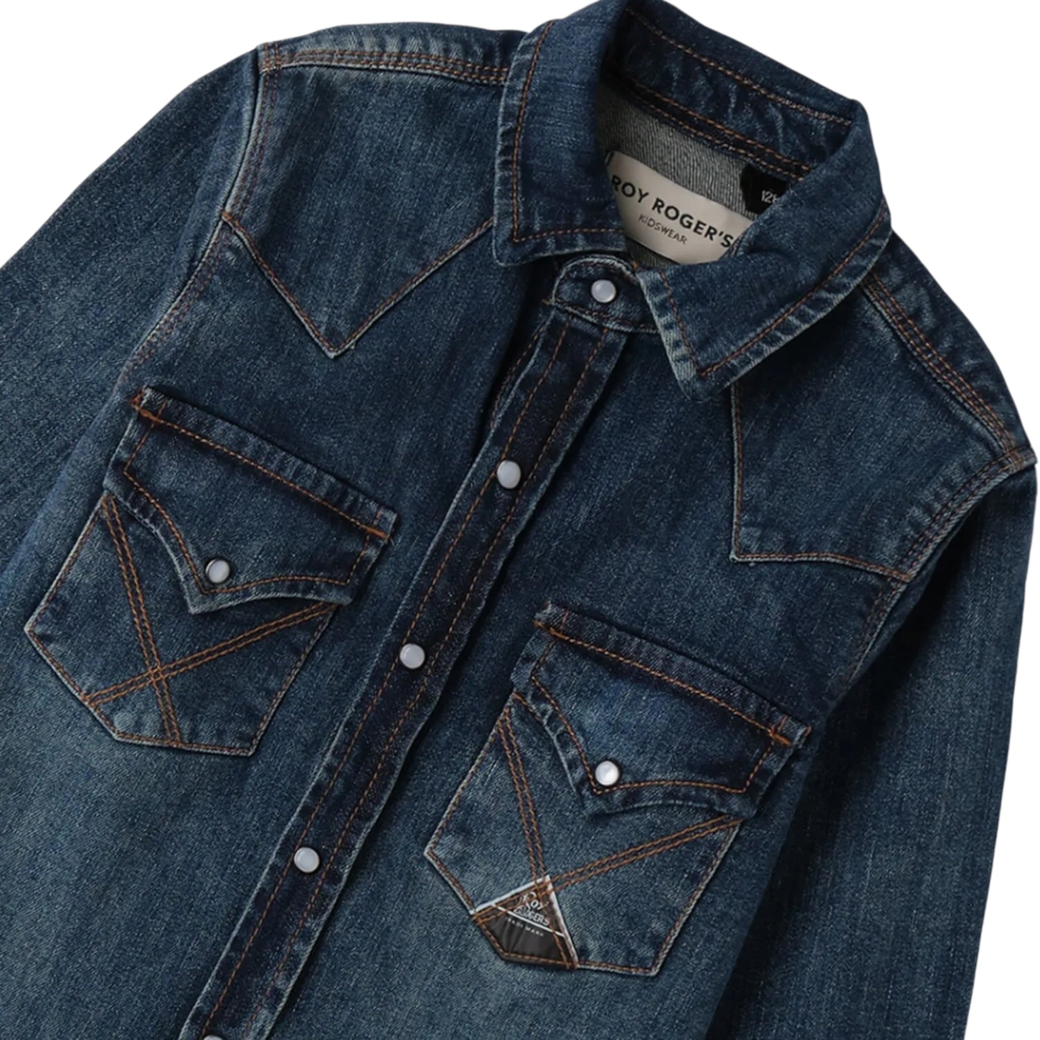 Roy Roger'S Camicia In Denim tinta unita Blu per Bambino RF128 BLU ROY ROGER'S 