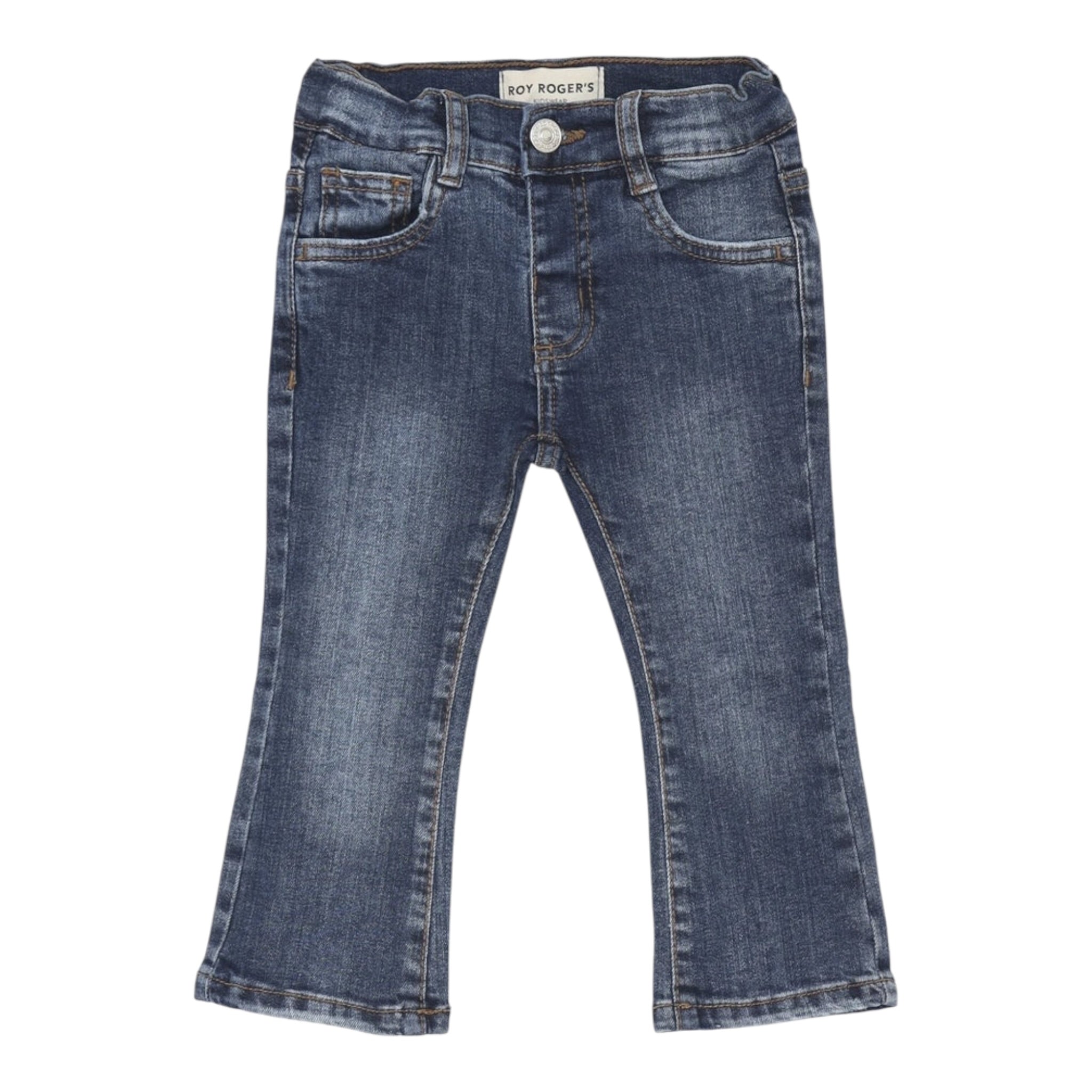 Roy Roger'S Jeans tinta unita con Girovita Regolabile Modello Zampa Blu per Neonata RF196X BLU ROY ROGER'S 