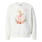 Saint Barth Felpa Chiusa Girocollo tinta unita con Logo Panna per Bambina 01053I PANNA SAINT BARTH 