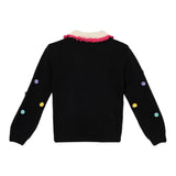 Saint Barth Maglia tinta unita con Colletto Nero per Bambina 01909G NERO SAINT BARTH 