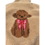 Saint Barth Pelliccia tinta unita con Zip E Stampa Cane Beige per Bambina ABELJR BEIGE SAINT BARTH 