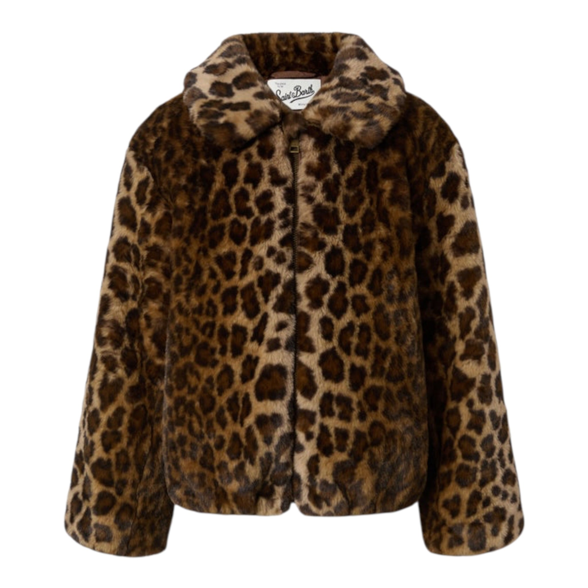 Saint Barth Pelliccia Stampa Fantasia Maculata Marrone per Neonata AVL003N MARRONE SAINT BARTH 