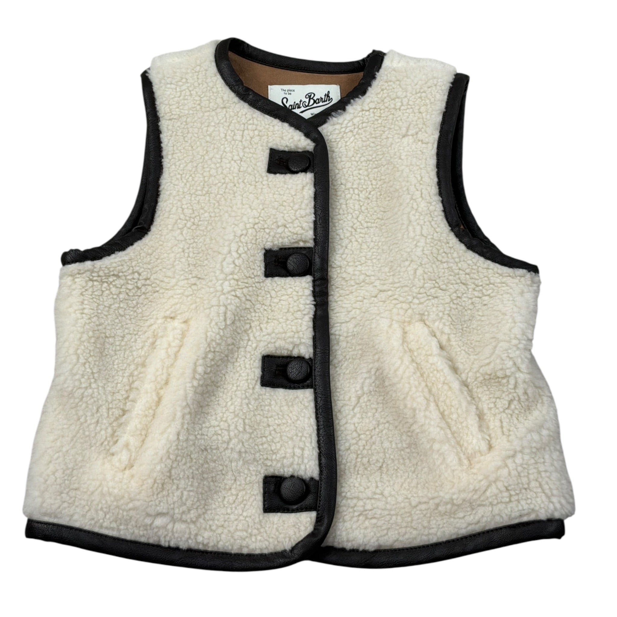 Saint Barth Gilet Teddy tinta unita Panna per Bambina BAILY PANNA SAINT BARTH 