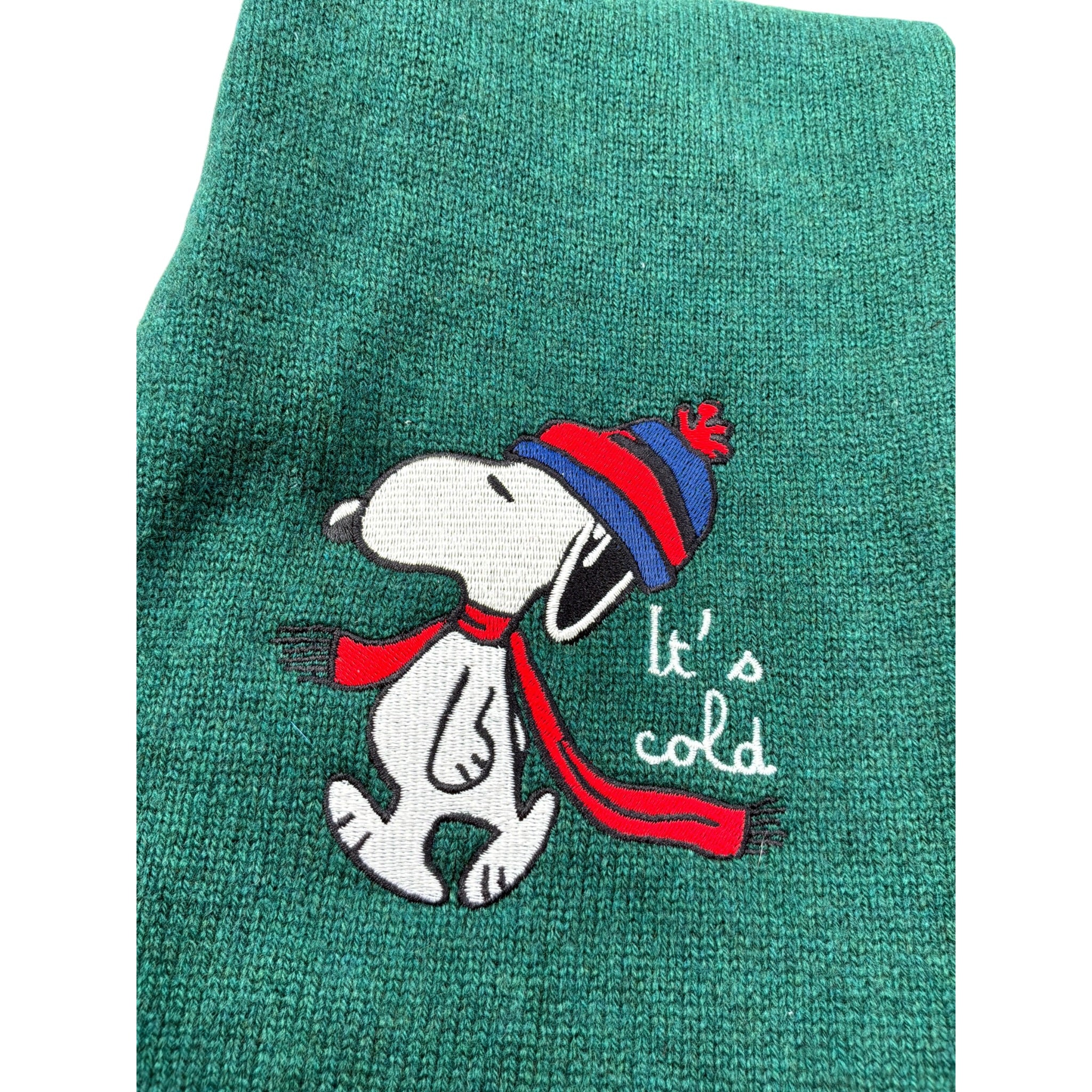 Saint Barth Sciarpa tinta unita con Snoopy Verde per Bambino BERG VERDE SAINT BARTH 