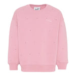 Saint Barth Felpa Chiusa Girocollo tinta unita con Brillantini Rosa per Bambina BRIONY ROSA SAINT BARTH 