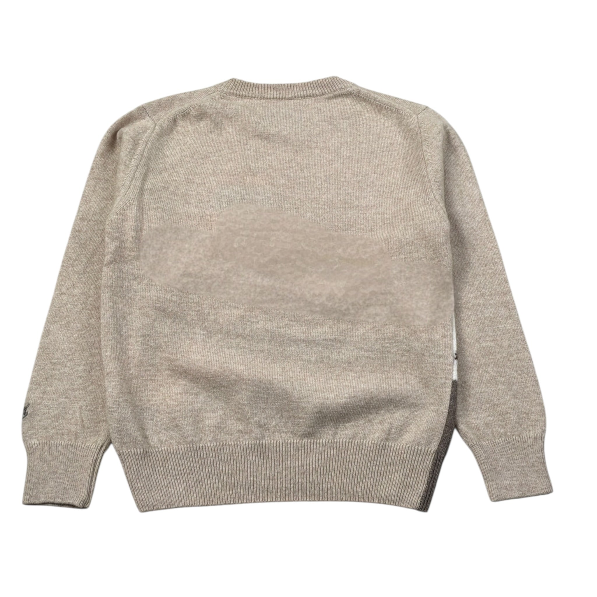Saint Barth Maglia Girocollo tinta unita con Ricami Beige per Bambino CORTINACA BEIGE SAINT BARTH 