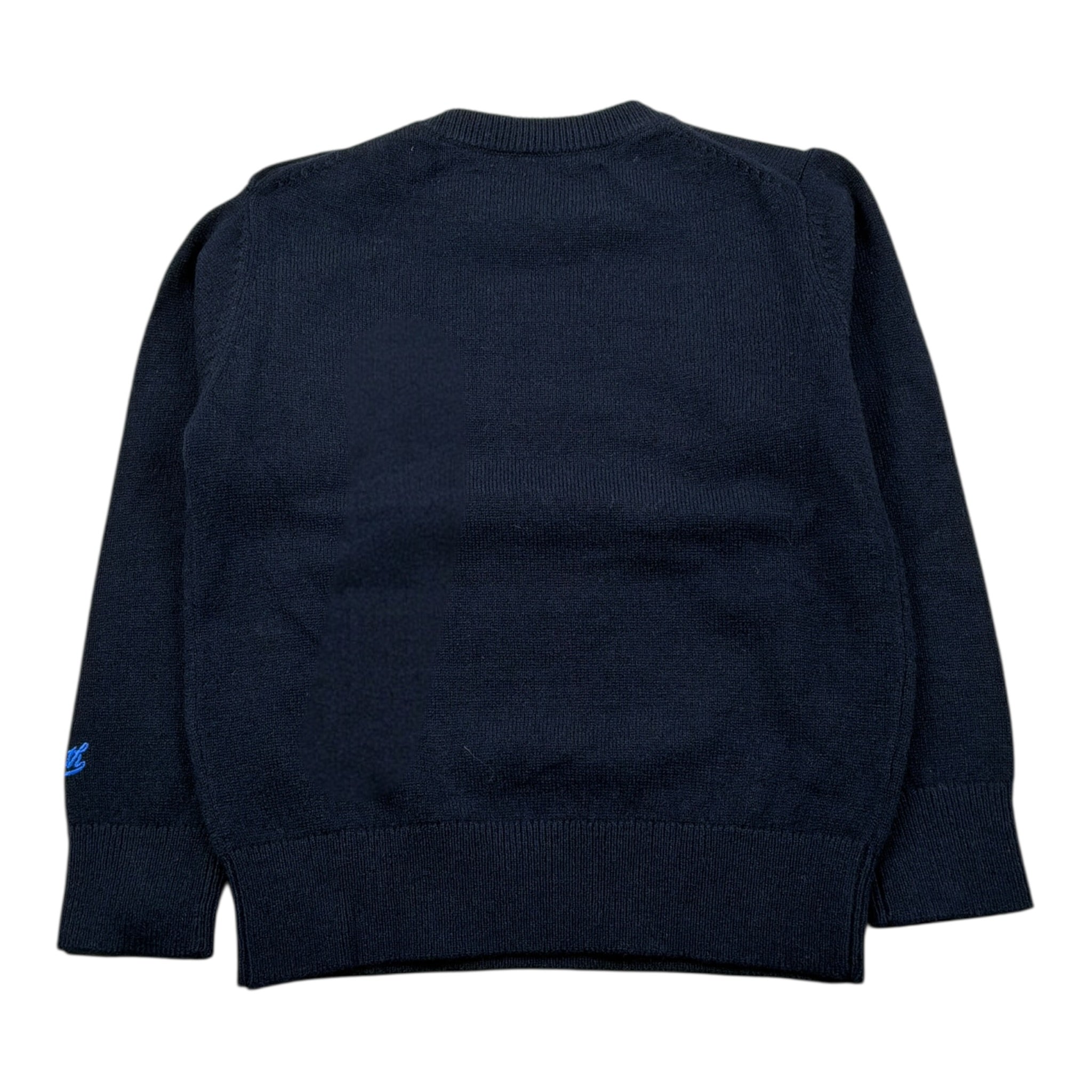 Saint Barth Maglia tinta unita con Stampa Blu per Neonato CORTINAMOTORN BLU SAINT BARTH 