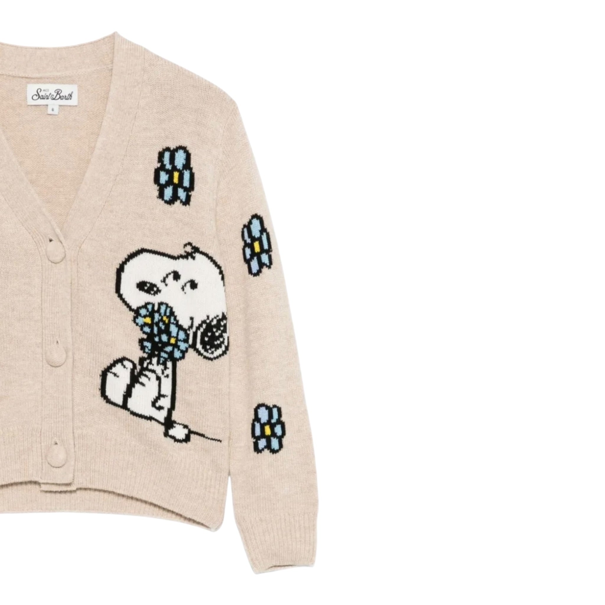 Saint Barth Cardigan tinta unita con Stampa Beige per Neonato DIY000102419IN BEIGE SAINT BARTH 