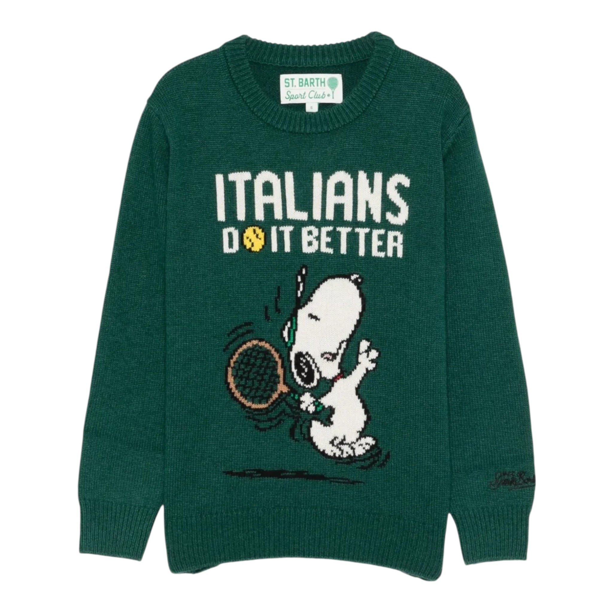 Saint Barth Maglia tinta unita con Stampa Verde per Bambino DOU000101675I VERDE SAINT BARTH 