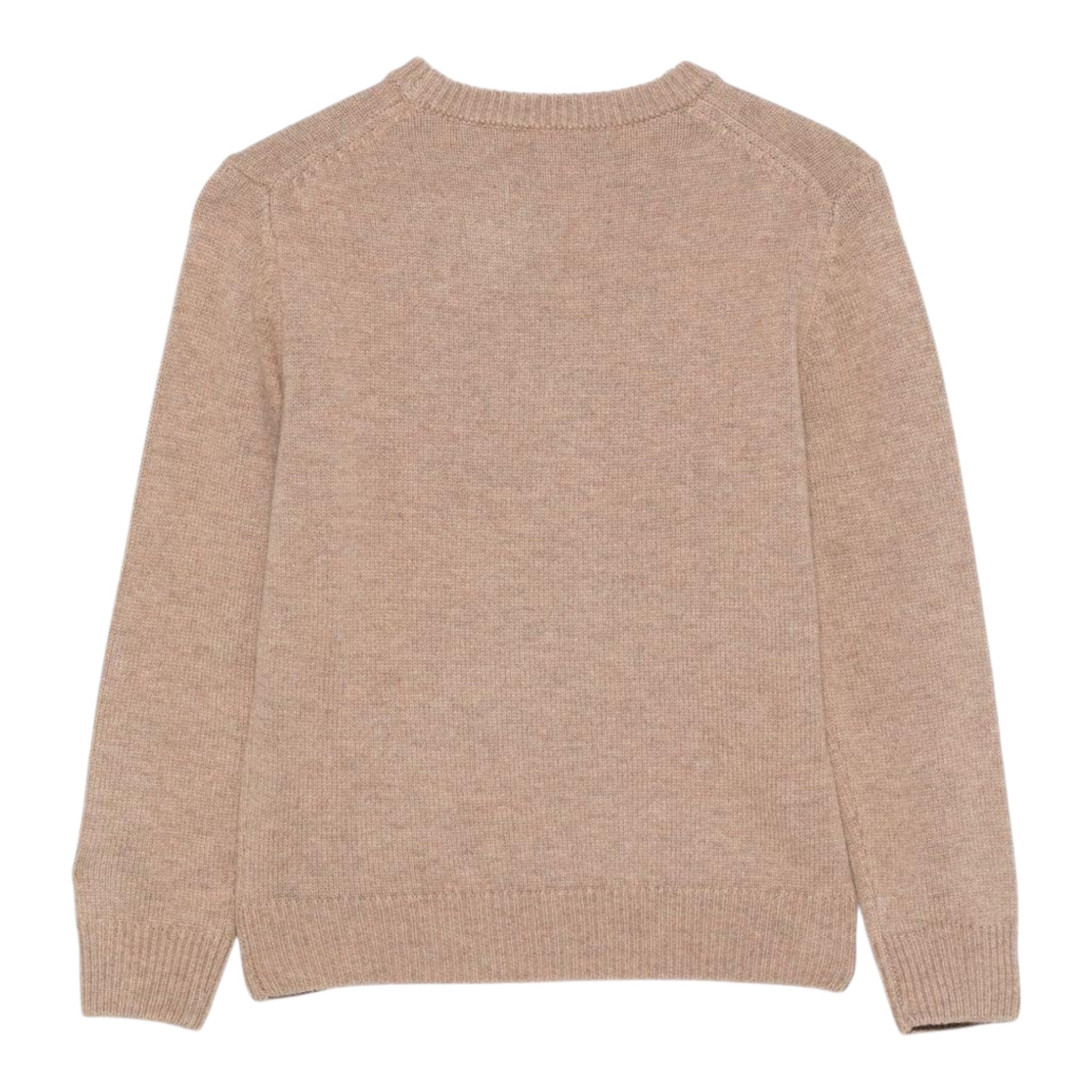 Saint Barth Maglia tinta unita con Stampa Beige per Bambina DOU0001 BEIGE SAINT BARTH 