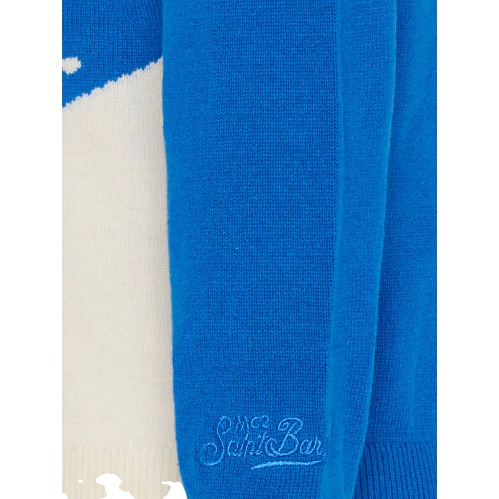 Saint Barth Maglia Girocollo Bicolore con Stampa Blu per Bambino DOU000600084I BLU SAINT BARTH 