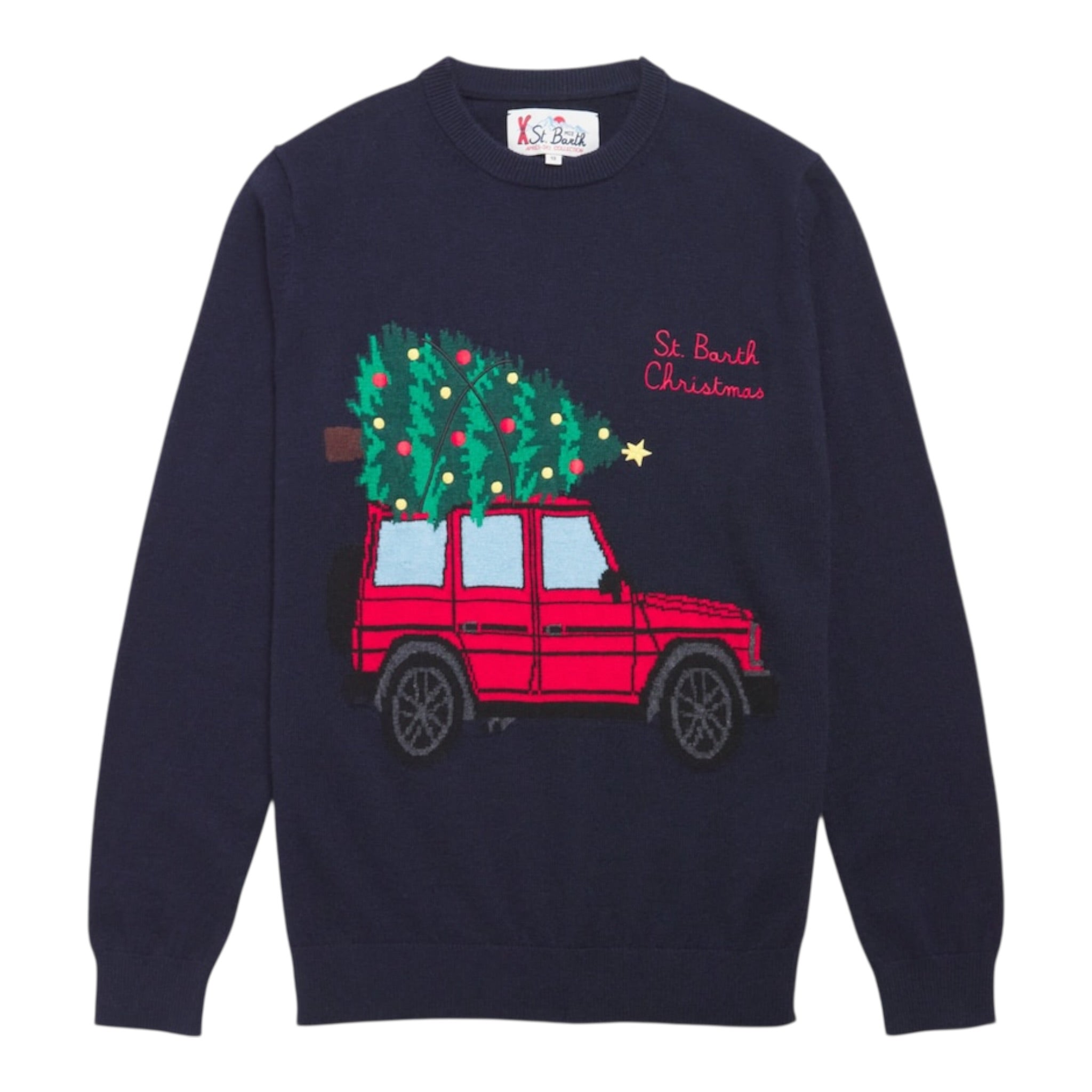 Saint Barth Maglia tinta unita con Stampa Blu per Bambino DOU000602435I BLU SAINT BARTH 