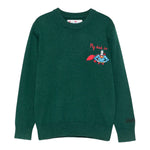 Saint Barth Maglia tinta unita con Ricamo Verde per Neonato DOU0021N VERDE SAINT BARTH 