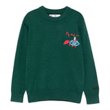 Saint Barth Maglia tinta unita con Ricamo Verde per Bambino DOU0021 VERDE SAINT BARTH 