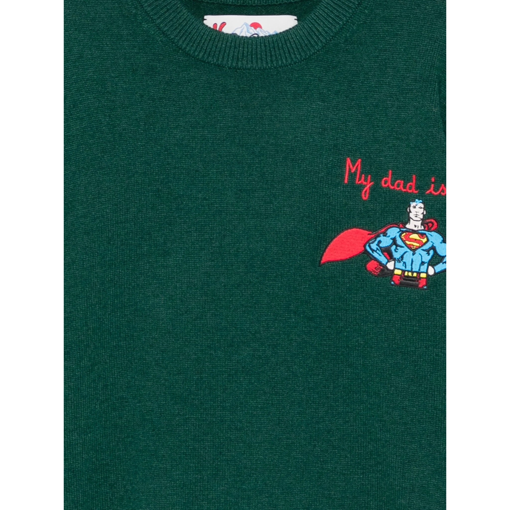 Saint Barth Maglia tinta unita con Ricamo Verde per Bambino DOU0021 VERDE SAINT BARTH 
