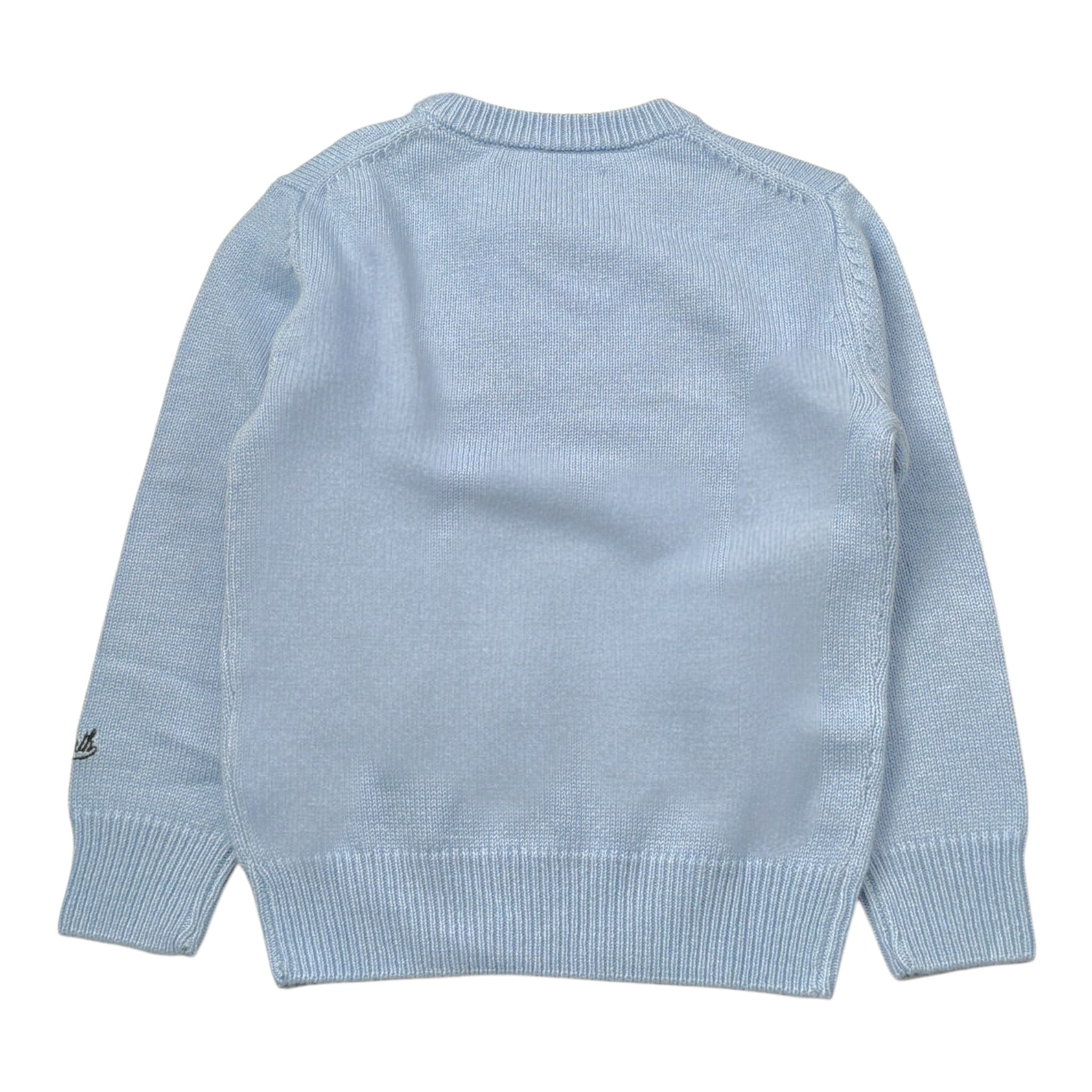Saint Barth Maglia tinta unita con Ricamo Azzurro per Bambino DOUGLASSC AZZURRO SAINT BARTH 