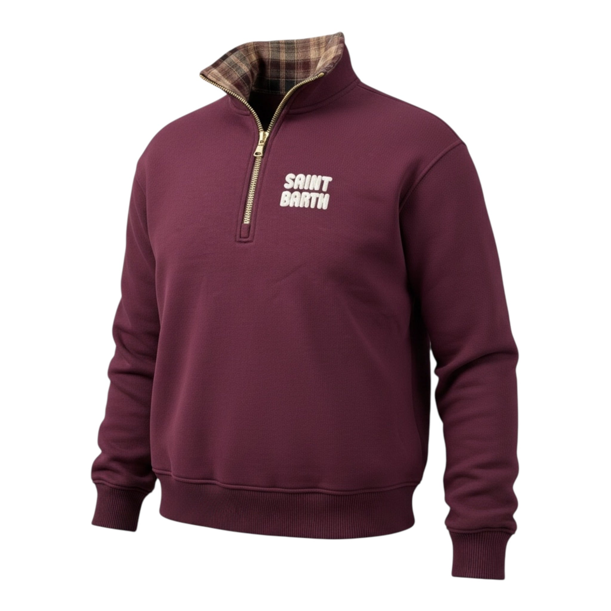 Saint Barth Felpa tinta unita con Colletto Bordeaux per Bambino ELIADEJRT BORDEAUX SAINT BARTH 