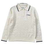 Saint Barth Maglia tinta unita con Colletto E Logo Panna per Bambina FRANSY PANNA SAINT BARTH 