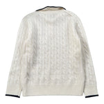 Saint Barth Maglia tinta unita con Colletto E Logo Panna per Bambina FRANSY PANNA SAINT BARTH 