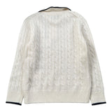 Saint Barth Maglia tinta unita con Colletto E Logo Panna per Bambina FRANSY PANNA SAINT BARTH 