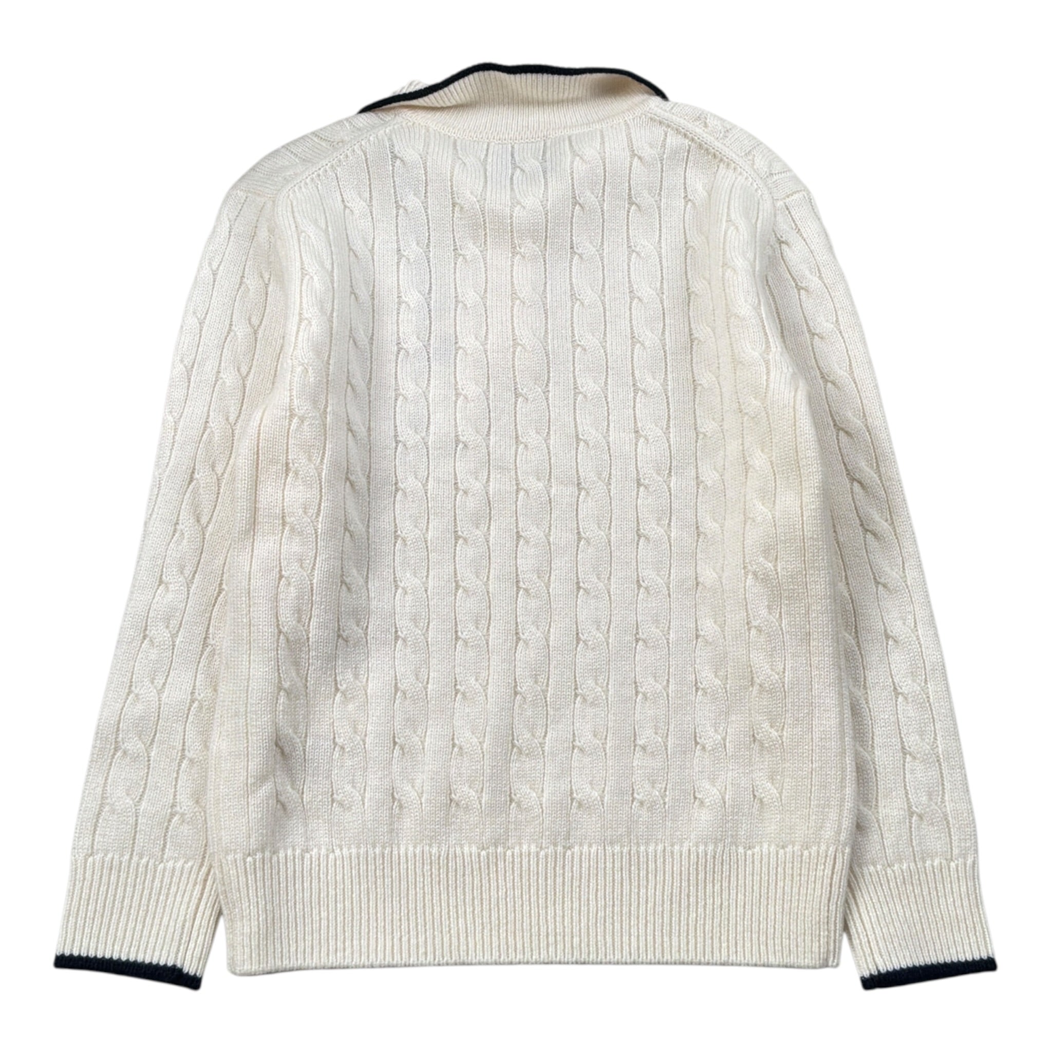 Saint Barth Maglia tinta unita con Colletto E Logo Panna per Bambina FRANSY PANNA SAINT BARTH 