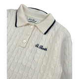 Saint Barth Maglia tinta unita con Colletto E Logo Panna per Bambina FRANSY PANNA SAINT BARTH 