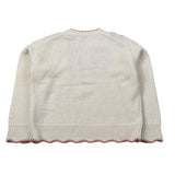 Saint Barth Maglia Girocollo tinta unita con Ricami Panna per Bambina GRETTA PANNA SAINT BARTH 