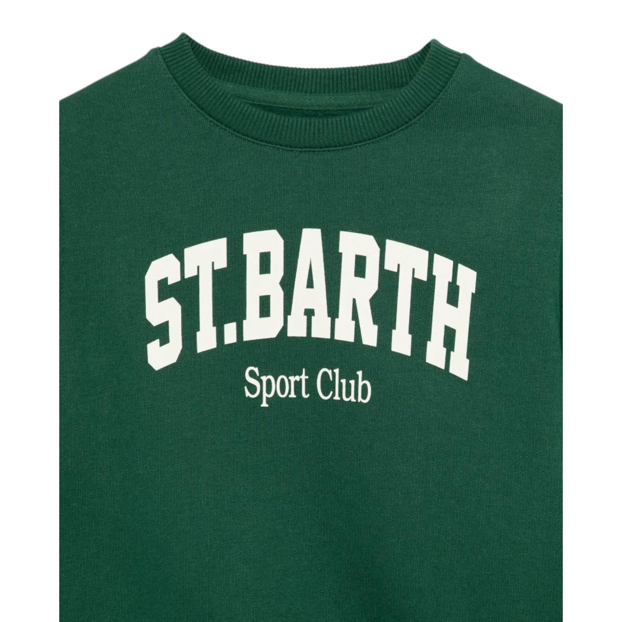 Saint Barth Felpa tinta unita con Stampa Verde per Neonato HUT00040040IN VERDE SAINT BARTH 