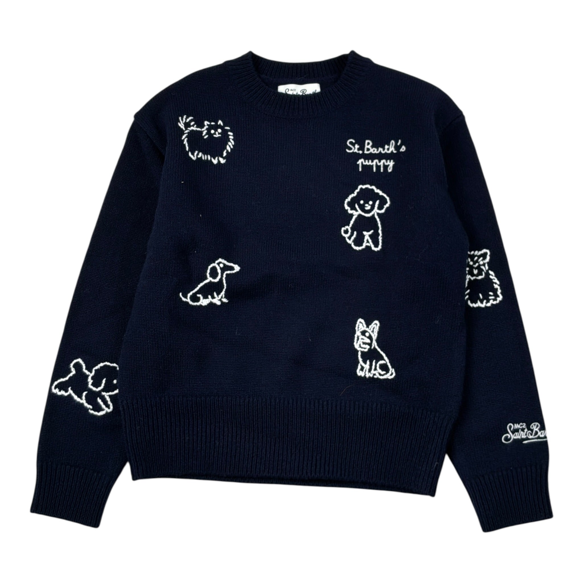 Saint Barth Maglia tinta unita con Stampa Blu per Bambino LOUISE BLU SAINT BARTH 